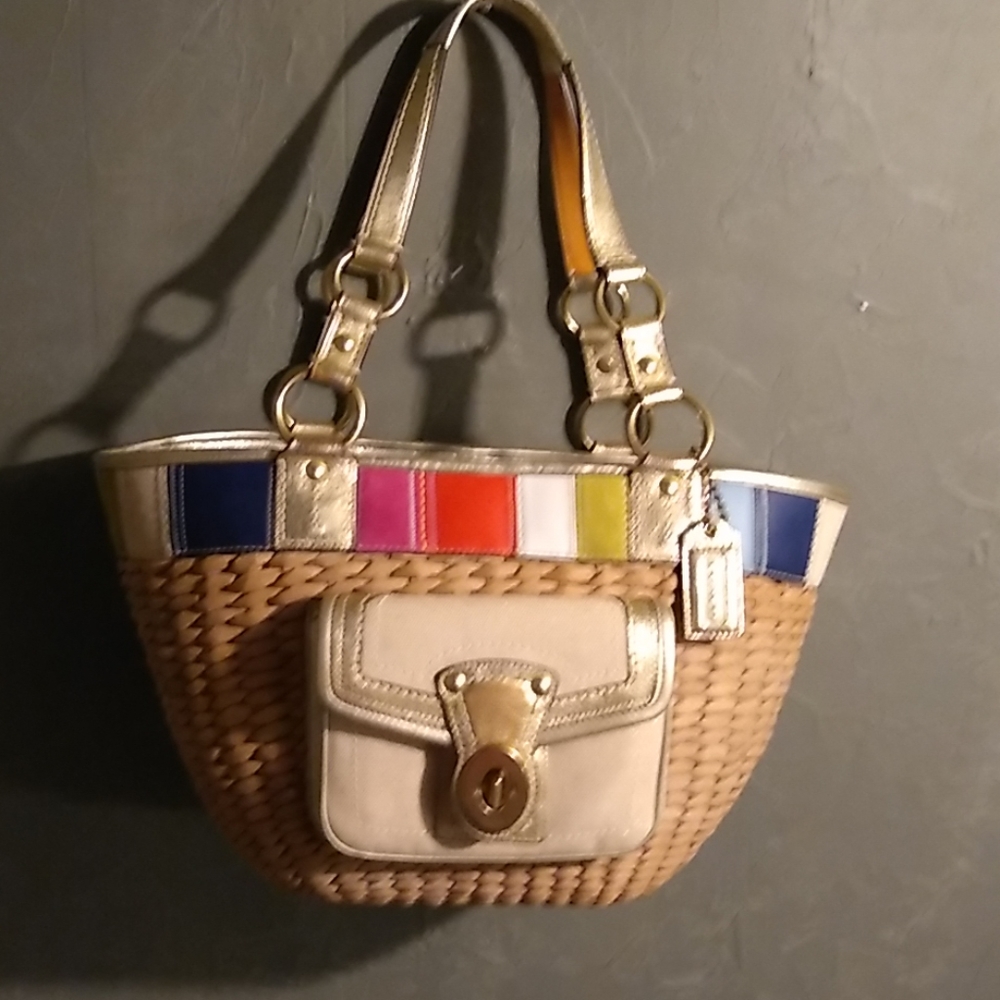 NEW Coach Beach Legacy Basket Tote